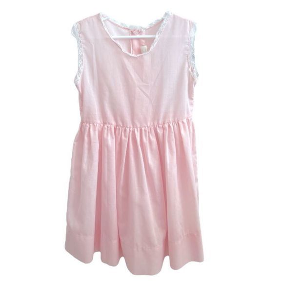 𝅺vintage C I Castro & Co Inc. Girls' Pink Lace Sleeveless Shift Dress Sz 6X‎ - Picture 1 of 9